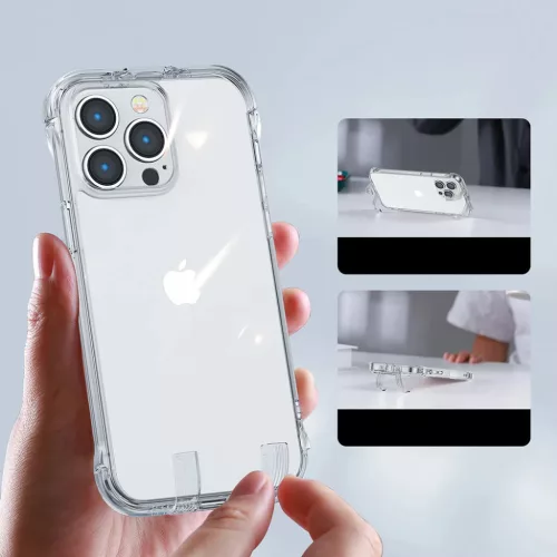 iPhone 14 Plus Joyroom Defender tok támasztékkal, átlátszó (JR-14-6956116733803 7 kép