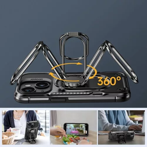 Joyroom Dual Hinge tok iPhone 14-hez állvánnyal és gyűrű tartóva-6956116732516 8 kép