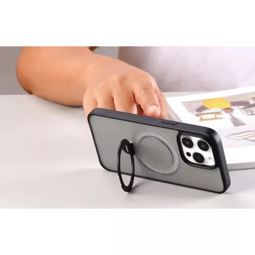 Mágneses védőtok tartóval Joyroom JR-BP004 iPhone 15 Pro-hoz (feke-6956116719791 2 kép