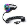 Joyroom 3-az-1-ben gyors autós töltő Lightning kábellel 1.5m 17W f-6956116722647 1 kép