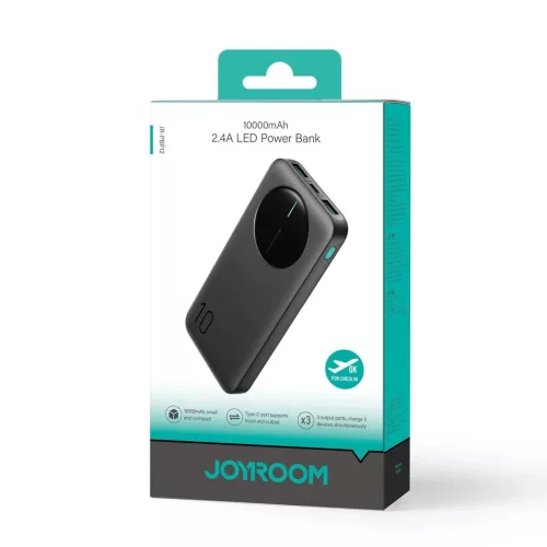 Powerbank Joyroom JR-PBF12 10000mAh 2.4A 2x USB-A 1x USB-C - fekete-6956116713256 8 kép