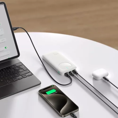 Powerbank Joyroom JR-PBF12 10000mAh 2.4A 2x USB-A 1x USB-C - fehér-6956116713263 9 kép