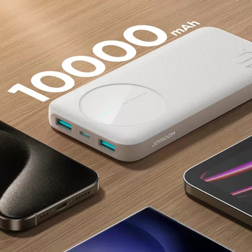 Powerbank Joyroom JR-PBF12 10000mAh 2.4A 2x USB-A 1x USB-C - fehér-6956116713263 10 kép