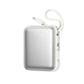   Joyroom JR-PBF27 10000mAh 22.5W Powerbank beépített USB-C és Lightning kábelekkel - Fehér