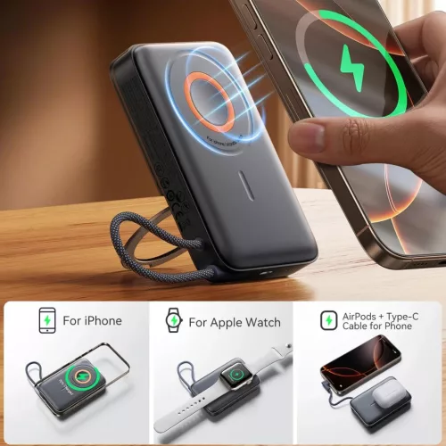 Joyroom JR-PBM02 Powerbank 22.5W 10000mAh 3 az 1-ben Mágneses Indukt�-6956116771119 2 kép