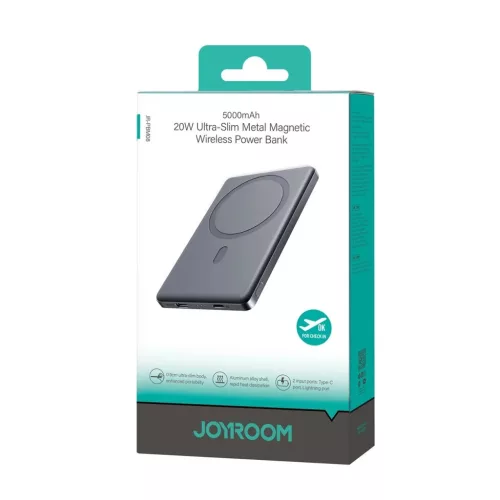 Powerbank Joyroom JR-PBM08 5000mAh 20W induktív töltéssel - szürke-6956116713294 8 kép