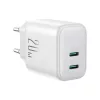 Joyroom JR-TCF12 hálózati töltő 2x USB-C 20W PD / QC 3.0 - fehér-6956116722869 2 kép