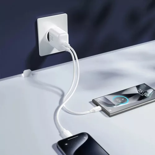 Joyroom JR-TCF12 hálózati töltő 2x USB-C 20W PD / QC 3.0 - fehér-6956116722869 10 kép