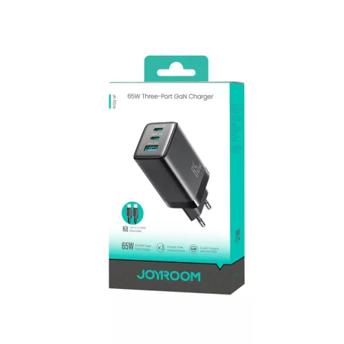 Hálózati töltő Joyroom JR-TG10 65 W GaN 2x USB-C + USB-A kábellel-6956116790172 3 kép