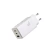 Joyroom JR-TG10 65W GaN 2x USB-C + USB-A hálózati töltő adapter 100W USB-C - USB-C 1.2m kábellel - fehér