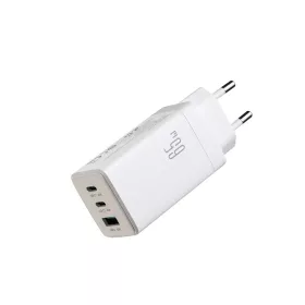   Joyroom JR-TG10 65W GaN 2x USB-C + USB-A hálózati töltő adapter 100W USB-C - USB-C 1.2m kábellel - fehér