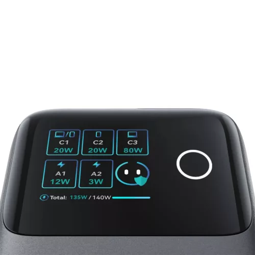 Joyroom Podix JR-TRD01 GaN 140W Asztali Töltő 5 Porttal és Két Aut-6956116762223 4 kép