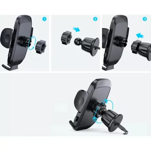 Joyroom Mechanikus autós telefontartó szellőzőre fekete (JR-ZS259)-6941237136268 8 kép