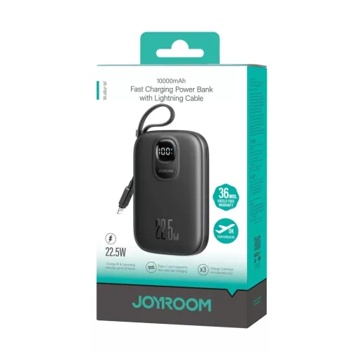 Joyroom JR-PBF18 22.5W 10000mAh Powerbank beépített Lightning kábel-6956116704308 3 kép