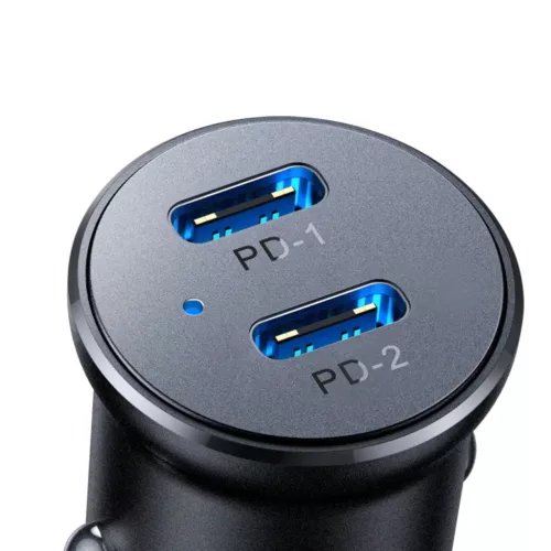 Joyroom JR-CCN06 30W 2x USB-C mini autós töltő fém - fekete-6941237112071 6 kép
