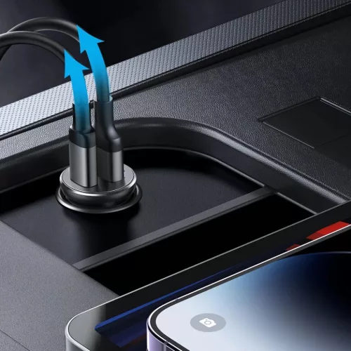 Joyroom JR-CCN06 30W 2x USB-C mini autós töltő fém - fekete-6941237112071 8 kép
