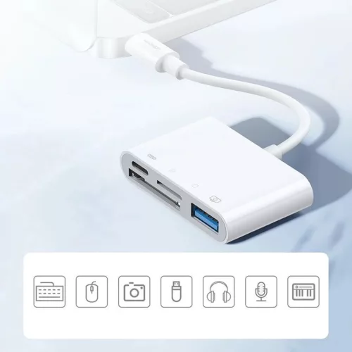 Joyroom S-H142 Lightning OTG HUB - USB-A 3.2 / Lightning / SD, TF kár-6941237169259 3 kép