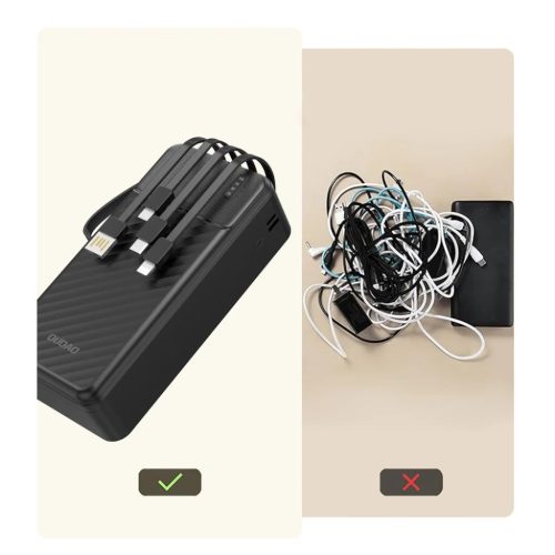 Dudao K11 Max 30000mAh Powerbank beépített kábelekkel - Fekete-6977196681914 8 kép