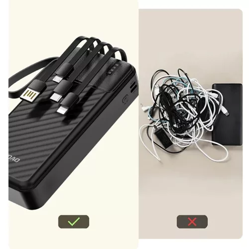 Dudao K11 Pro 20000mAh Powerbank beépített kábelekkel - Fekete-6977196681877 7 kép