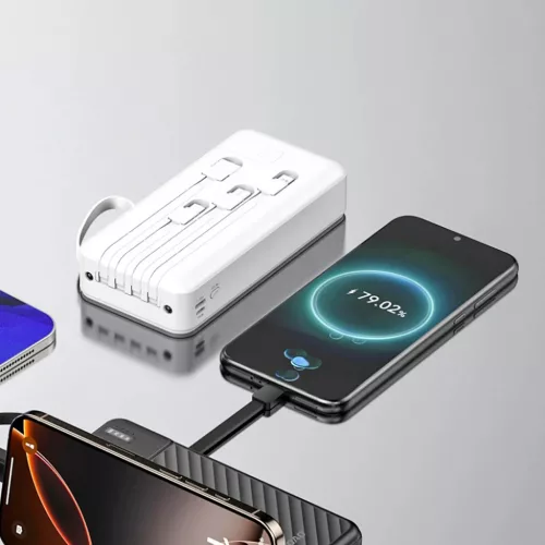 Dudao K11 Pro 20000mAh Powerbank beépített kábelekkel - Fehér-6977196681884 2 kép