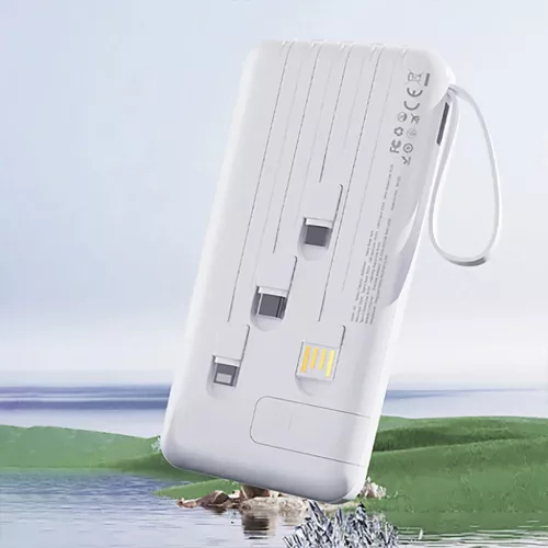 Dudao K11 Pro 20000mAh Powerbank beépített kábelekkel - Fehér-6977196681884 3 kép