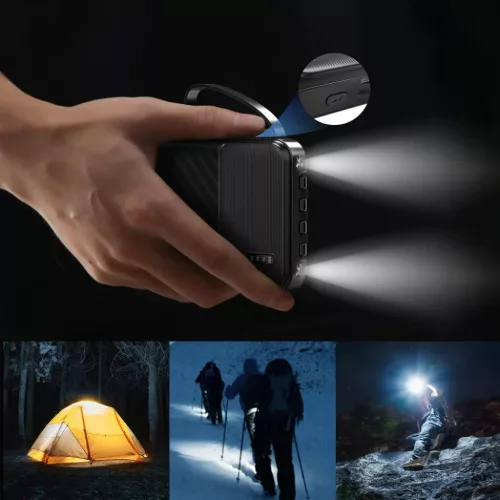 Dudao K11 10000mAh powerbank beépített kábelekkel - fekete-6977196681853 3 kép