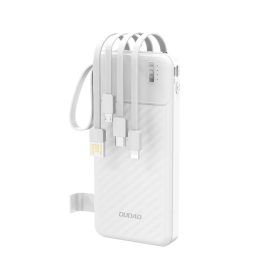   Dudao K11 10000mAh Powerbank beépített kábelekkel - Fehér