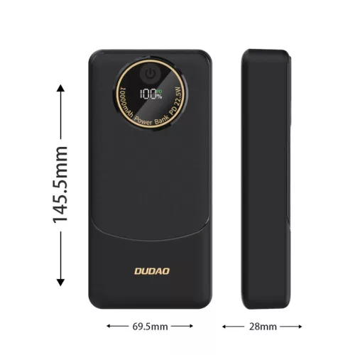 Dudao K12Pro Power Bank 22.5W PD 20000mAh USB-A, USB-C - Fekete-6977196683895 7 kép