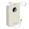 Dudao K14+ 22,5W 20000 mAh beépített type-C és lightning kábeles powerbank fehér