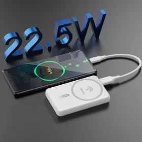 Dudao K14S Mágneses Power Bank 20W 5000mAh 1x USB-A 1x USB-C - Fehér-6977196685721 2 kép