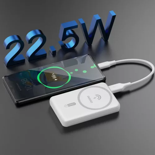 Dudao K14S Mágneses Power Bank 20W 5000mAh 1x USB-A 1x USB-C - Fehér-6977196685721 2 kép