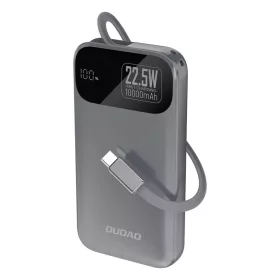   Dudao K31 10000 mAh 22.5W PD Powerbank beépített kábellel - Szürke