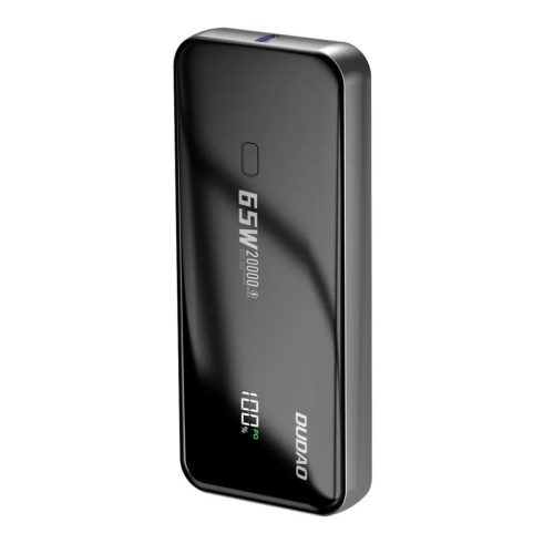 Dudao K65 20000mAh 65W Powerbank 1x USB-C 2x USB-A kijelzővel - feket-6976625331222 1 kép