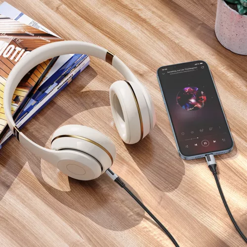 Borofone Cable BL19 Creator - jack 3,5mm - Lightning - 1 méter fekete-6941991108327 4 kép