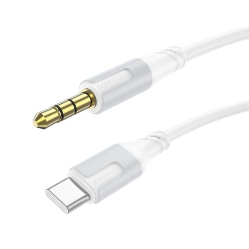 Borofone BL19 Creator kábel - 3,5mm jack to Type C - 1 méter fehér