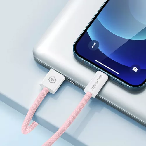 Blavec Candy fonott kábel - USB to Lightning - 2,4A 3 méter (CCA-UL2-5900217446262 4 kép