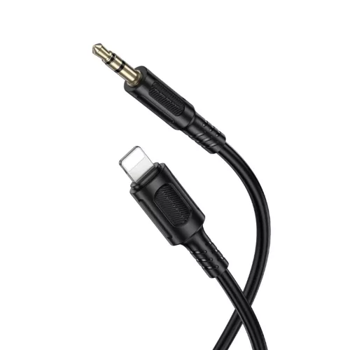 Borofone kábel AUX BL25 Nice - Lightning 3,5 mm jack - 1 méter feket-6941991124761 2 kép