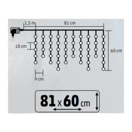 HOME KAF50DLEDWW DOT LED-es fényfüggöny, 50db melegfehér DOT LED, -5999084973070 6 kép