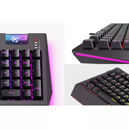 Havit KB872 RGB mechanikus gamer billentyűzet, angol-6939119089849 4 kép