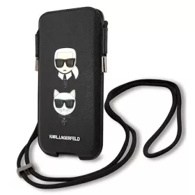   Karl Lagerfeld Kézitáska KLHCP12MOPHKCK 16.1" fekete hardcase Saffiano Ikonik Karl & Choupette Head tok