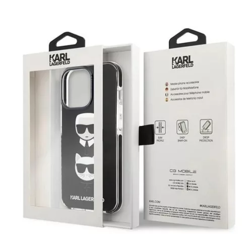 Karl Lagerfeld KLHCP13LTPE2TK iPhone 13 Pro tok fekete Karl&Choupette -3666339048662 8 kép