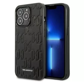   Karl Lagerfeld KLHCP13LMNMP1K iPhone 13 Pro hardcase fekete / fekete Monogram Plaque tok