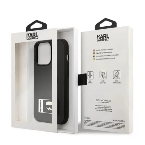 Karl Lagerfeld KLHCP13X3DKPK iPhone 13 Pro Max 6,7" fekete tok Ikonik -3666339031299 8 kép