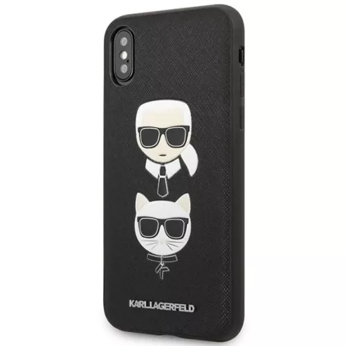 Karl Lagerfeld Saffiano Karl&Choupette Head tok iPhone XS Max - fekete-3666339055011 2 kép