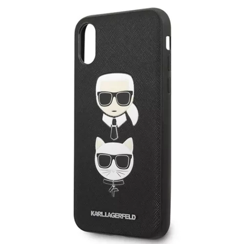 Karl Lagerfeld Saffiano Karl&Choupette Head tok iPhone XS Max - fekete-3666339055011 3 kép