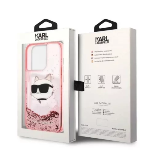 Karl Lagerfeld KLHCP14XLNCHCP iPhone 14 Pro Max 6.7" pink/pink kemény-3666339086992 8 kép