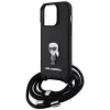  iPhone 15 Pro Fekete Karl Lagerfeld Crossbody Saffiano Monogram Metal-3666339165895 5 kép
