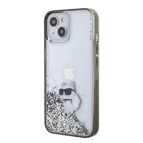  iPhone 15 Átlátszó Karl Lagerfeld Liquid Glitter Choupette tok-3666339164195 2 kép