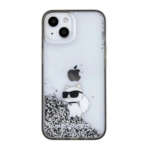  iPhone 15 Átlátszó Karl Lagerfeld Liquid Glitter Choupette tok-3666339164195 3 kép