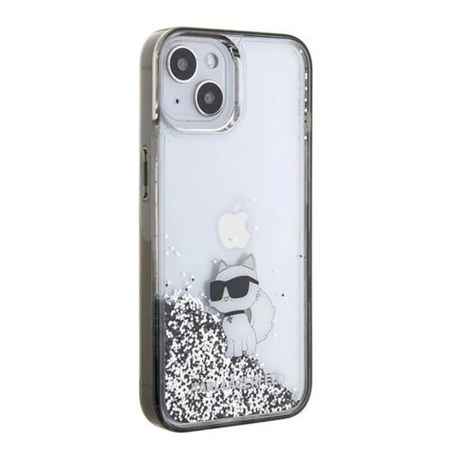  iPhone 15 Átlátszó Karl Lagerfeld Liquid Glitter Choupette tok-3666339164195 4 kép